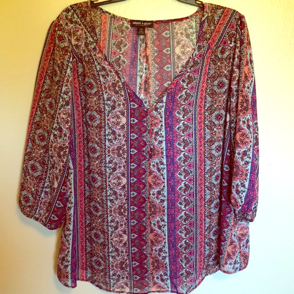 Boho pink shirt